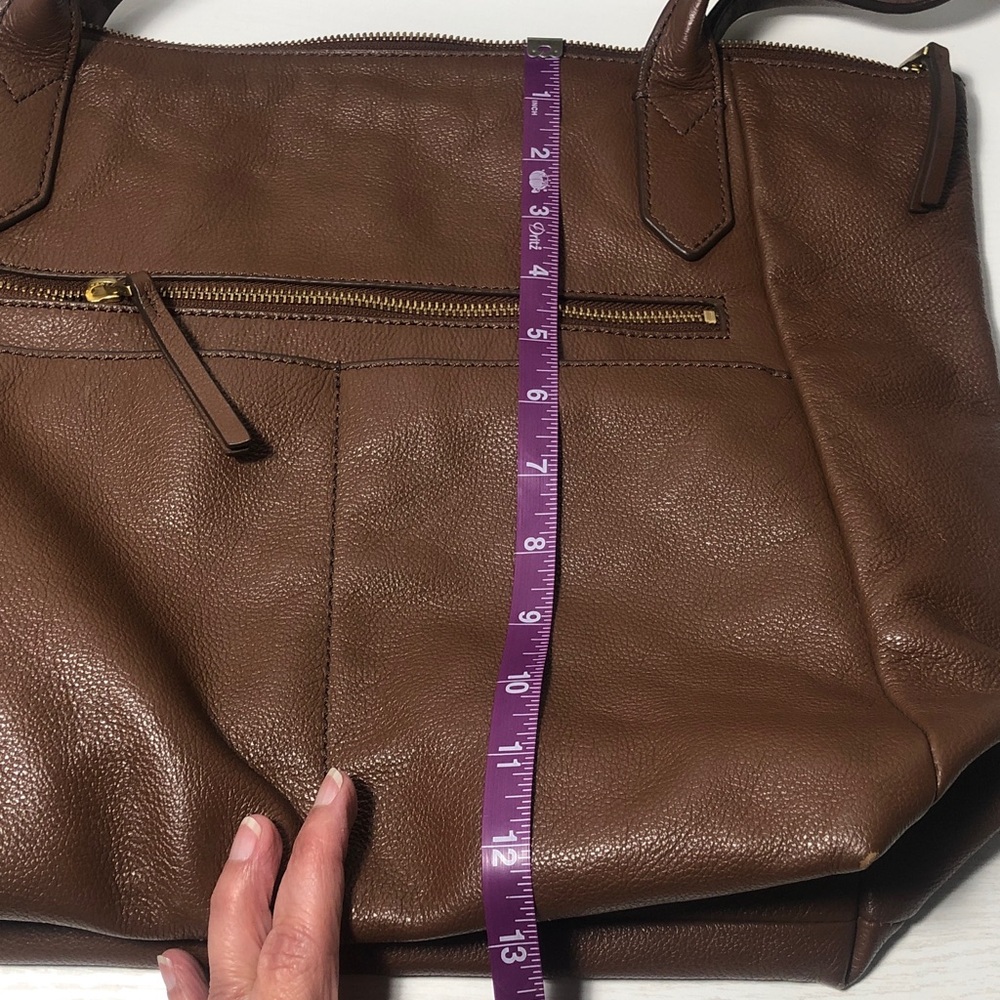 Fossil Brown Leather Tote Bag - Picture 11 of 11